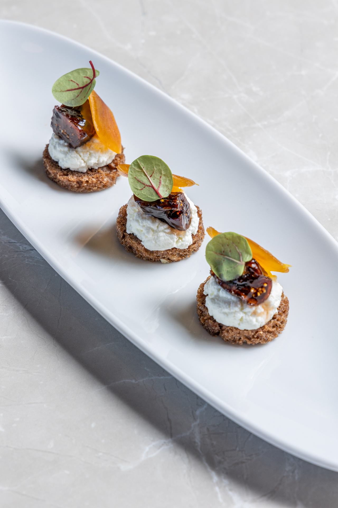 BOTTARGA AND FIG CANAPE